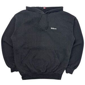 Vintage Wilson Sport Embroidered Hoodie Faded Black